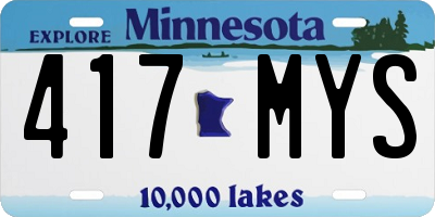 MN license plate 417MYS