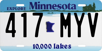MN license plate 417MYV