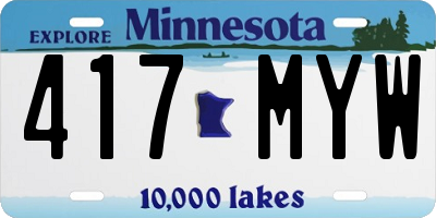 MN license plate 417MYW