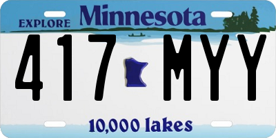 MN license plate 417MYY