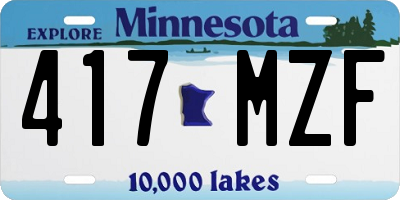 MN license plate 417MZF