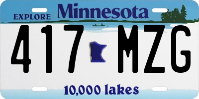 MN license plate 417MZG