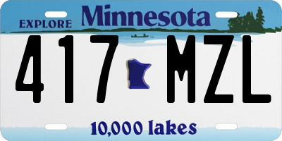 MN license plate 417MZL