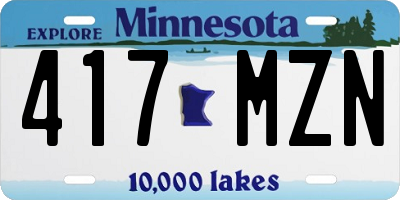 MN license plate 417MZN