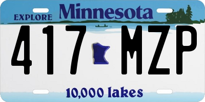 MN license plate 417MZP