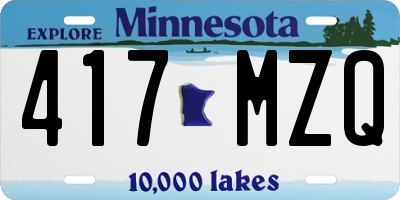 MN license plate 417MZQ