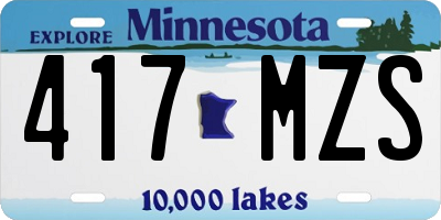 MN license plate 417MZS