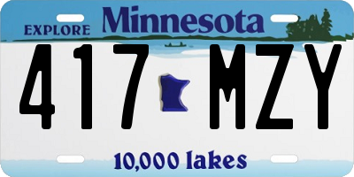 MN license plate 417MZY