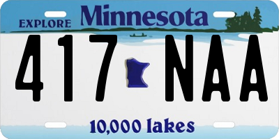 MN license plate 417NAA