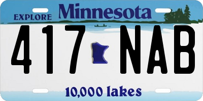 MN license plate 417NAB