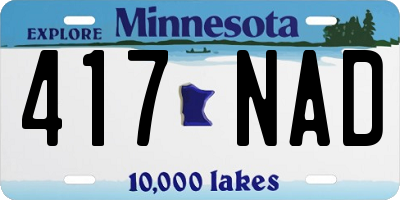 MN license plate 417NAD