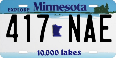 MN license plate 417NAE