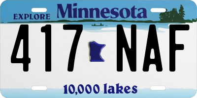 MN license plate 417NAF