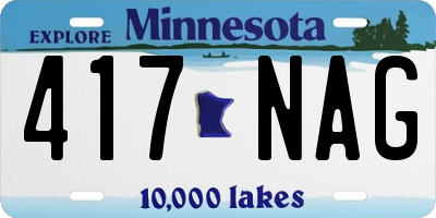 MN license plate 417NAG