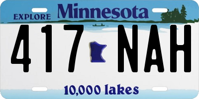 MN license plate 417NAH