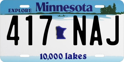 MN license plate 417NAJ