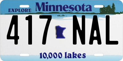 MN license plate 417NAL