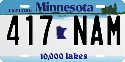 MN license plate 417NAM