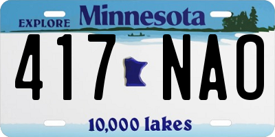 MN license plate 417NAO