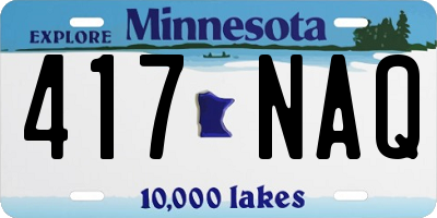 MN license plate 417NAQ