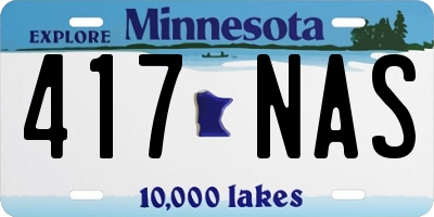 MN license plate 417NAS