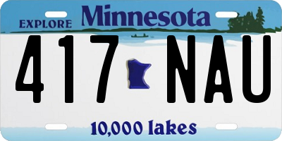 MN license plate 417NAU
