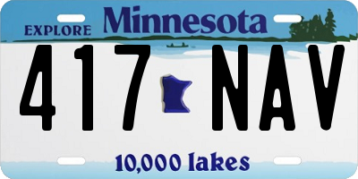 MN license plate 417NAV
