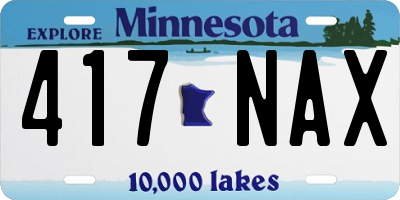 MN license plate 417NAX