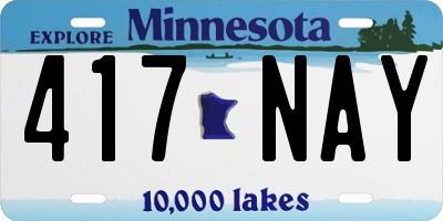 MN license plate 417NAY