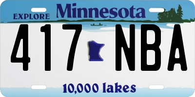 MN license plate 417NBA