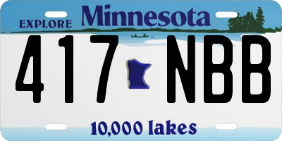 MN license plate 417NBB