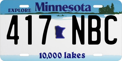 MN license plate 417NBC