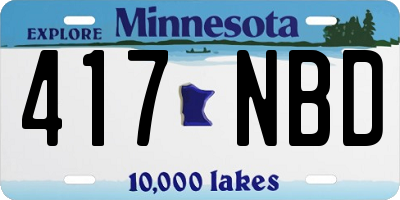 MN license plate 417NBD