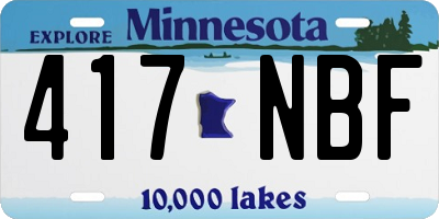 MN license plate 417NBF