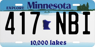 MN license plate 417NBI
