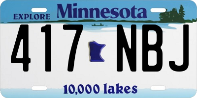 MN license plate 417NBJ