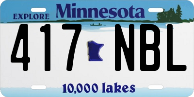 MN license plate 417NBL