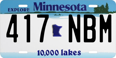 MN license plate 417NBM