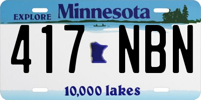 MN license plate 417NBN