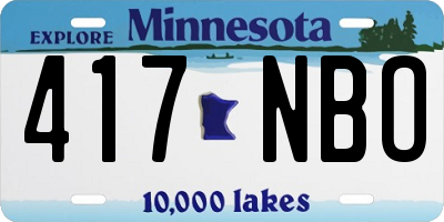 MN license plate 417NBO