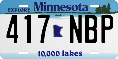 MN license plate 417NBP