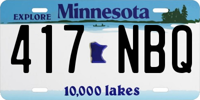 MN license plate 417NBQ