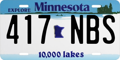 MN license plate 417NBS