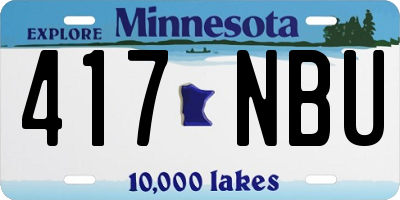 MN license plate 417NBU