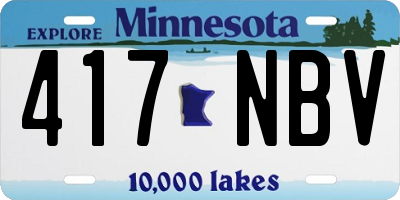 MN license plate 417NBV