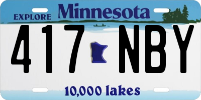 MN license plate 417NBY