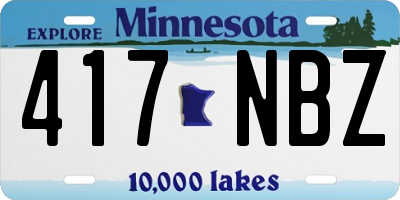 MN license plate 417NBZ