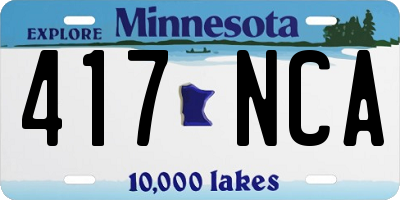 MN license plate 417NCA
