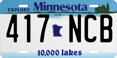 MN license plate 417NCB