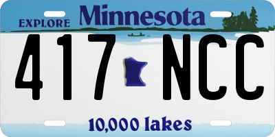 MN license plate 417NCC